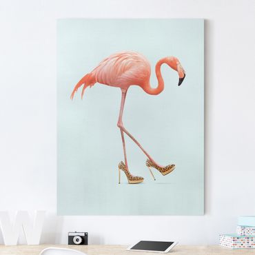 Impression sur toile - Flamingo With High Heels