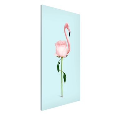 Tableau magnétique - Flamingo With Rose