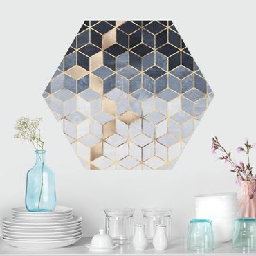 Hexagone en forex - Blue White Golden Geometry