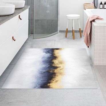 Vinyl Floor Mat - Elisabeth Fredriksson - Cloudy Sky With Gold - Square Format 1:1
