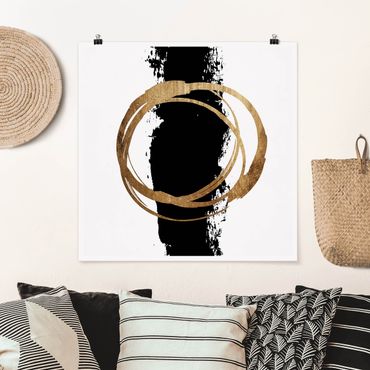 Poster - Abstract Shapes - Gold And Black