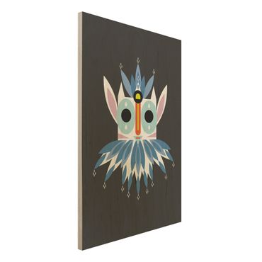 Impression sur bois - Collage Ethno Mask - Gnome