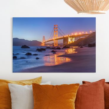 Impression sur toile - Golden Gate Bridge At Dusk