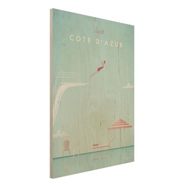 Impression sur bois - Travel Poster - Côte D'Azur