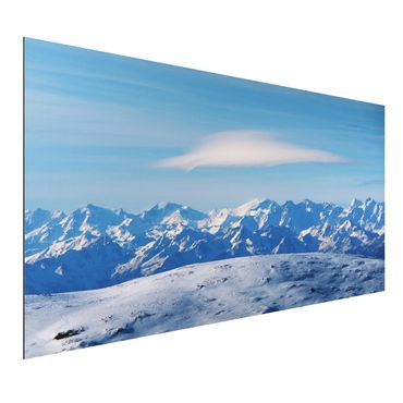 Tableau sur aluminium - Snowy Mountain Landscape