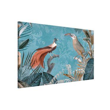 Tableau magnétique - Vintage Collage - Birds Of Paradise