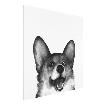 Impression sur forex - Illustration Dog Corgi Black And White Painting