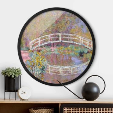 Tableau rond encadré - Claude Monet - Bridge Monet's Garden