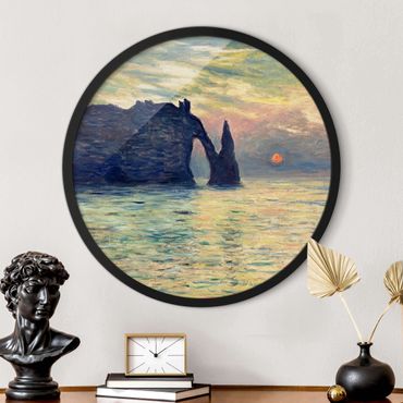 Tableau rond encadré - Claude Monet - Rock Sunset