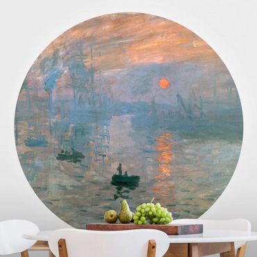 Papier peint rond autocollant - Claude Monet - Impression (Sunrise)