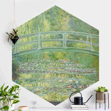 Papier peint hexagonal autocollant avec dessins - Claude Monet - Japanese Bridge