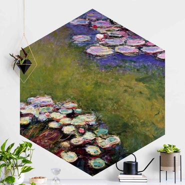 Papier peint hexagonal autocollant avec dessins - Claude Monet - Water Lilies