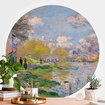 Papier peint rond autocollant - Claude Monet - Spring On The Seine