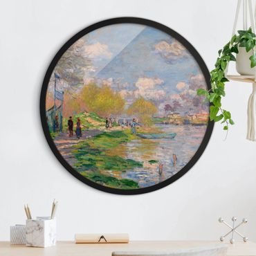 Tableau rond encadré - Claude Monet - River Seine
