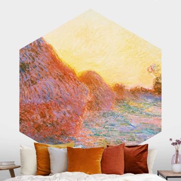 Papier peint hexagonal autocollant avec dessins - Claude Monet - Straw Barn