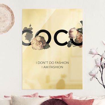 Tableau en verre - COCO - I dont´t do fashion Roses - Format portrait