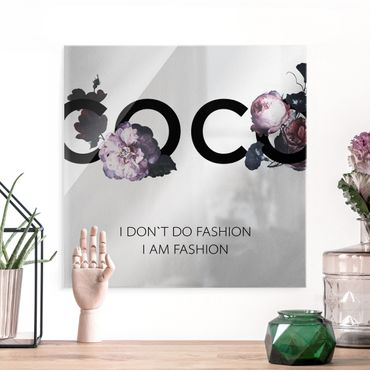 Tableau en verre - COCO - I dont´t do fashion Roses - Carré