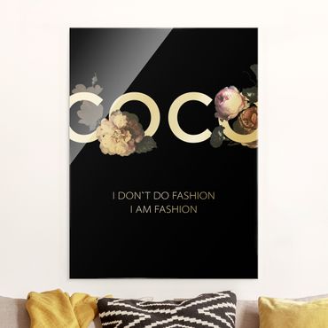 Tableau en verre - COCO - I dont´t do fashion Roses Black - Format portrait