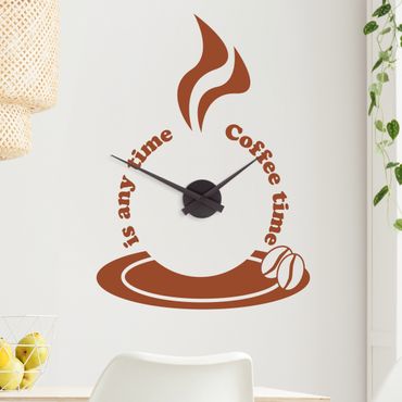 Sticker mural horloge - Coffee Time Wall Clock