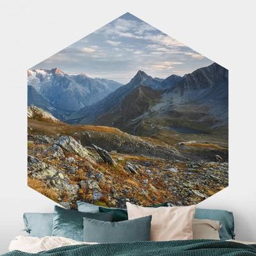 Papier peint hexagonal autocollant avec dessins - Col De Fenêtre Switzerland