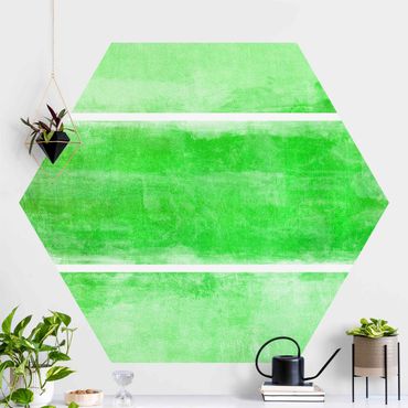 Papier peint hexagonal autocollant avec dessins - Colour Harmony Green