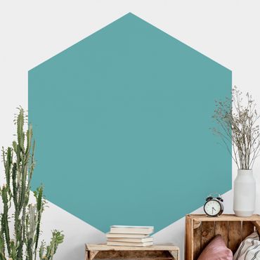 Papier peint hexagonal autocollant avec dessins - Colour Turquoise