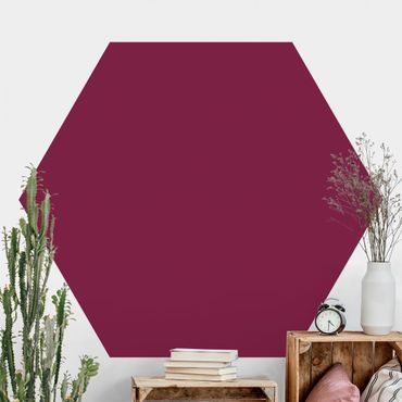 Papier peint hexagonal autocollant avec dessins - Colour Wine Red