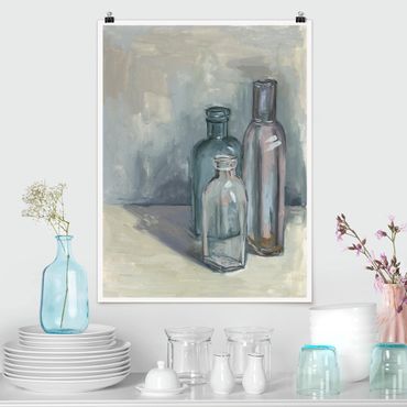 Poster reproduction - Still Life With Glass Bottles I