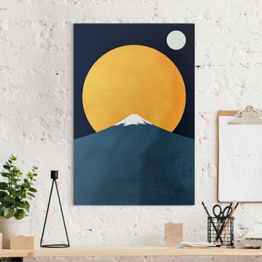 Impression sur toile - Sun, Moon And Mountain
