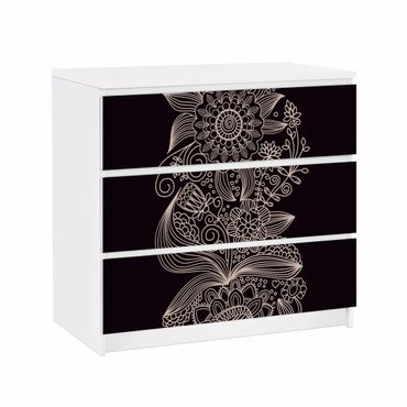 Papier adhésif pour meuble IKEA - Malm commode 3x tiroirs - Lovely Floral Background