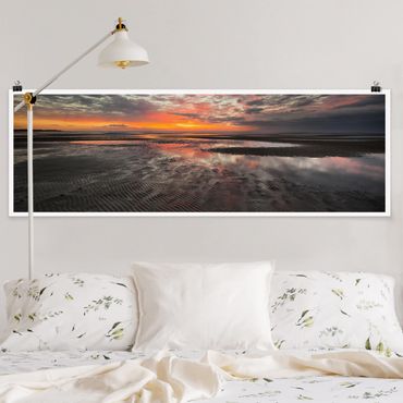 Poster panoramique nature & paysage - Sunrise Over The Mudflat