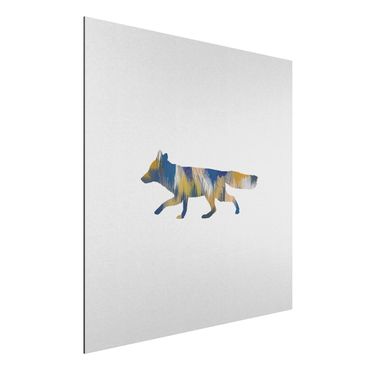 Tableau sur aluminium - Fox In Blue And Yellow