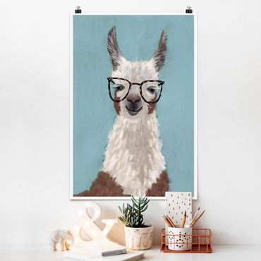 Poster animaux - Lama With Glasses II