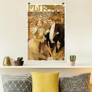 Poster reproduction - Alfons Mucha - Advertising Poster For Flirt Biscuits
