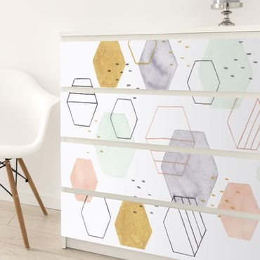 Papier adhésif pour meuble - Hexagonal Scattering I