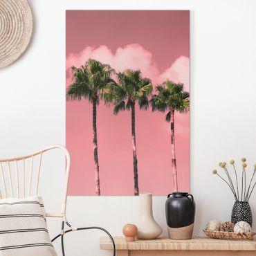Impression sur toile - Palm Trees Against Sky Pink
