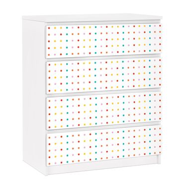 Papier adhésif pour meuble IKEA - Malm commode 4x tiroirs - No.UL748 Little Dots