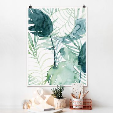 Poster fleurs - Palm Fronds In Water Color II