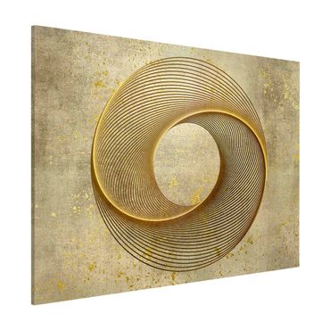 Tableau magnétique - Line Art Circling Spirale Gold