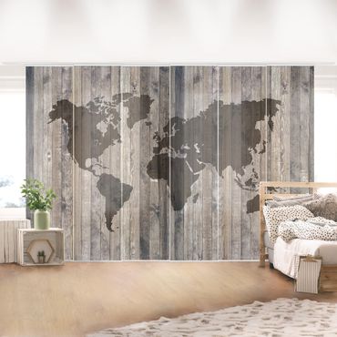 Set de panneaux coulissants - Wood World Map