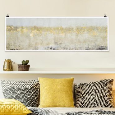 Poster panoramique abstrait - Golden Colour Fields I