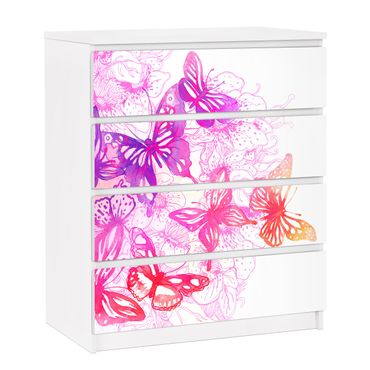 Papier adhésif pour meuble IKEA - Malm commode 4x tiroirs - Butterfly Dream