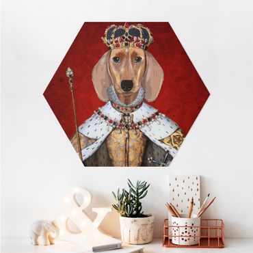 Hexagone en alu Dibond - Animal Portrait - Dachshund Queen