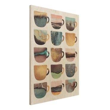 Impression sur bois - Colourful Coffee Mugs With Gold