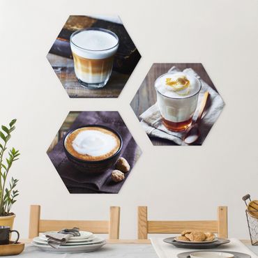 Hexagone en alu Dibond - Caffè Latte