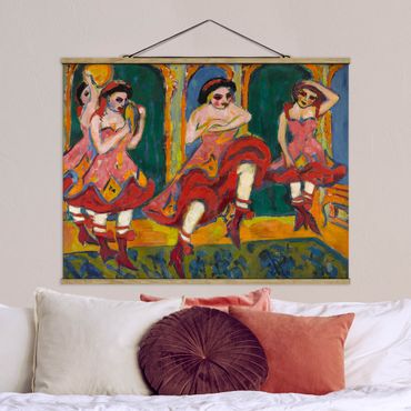 Tableau en tissu avec porte-affiche - Ernst Ludwig Kirchner - Czardas Dancers