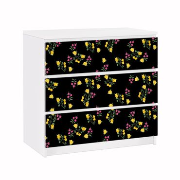 Papier adhésif pour meuble IKEA - Malm commode 3x tiroirs - Mille Fleurs Pattern