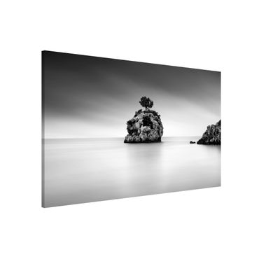 Tableau magnétique - Rocky Island In The Sea Black And White