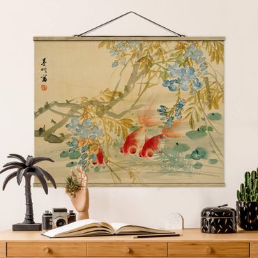 Tableau en tissu avec porte-affiche - Ni Tian - Goldfish