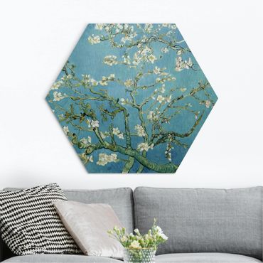 Hexagone en alu Dibond - Vincent Van Gogh - Almond Blossoms